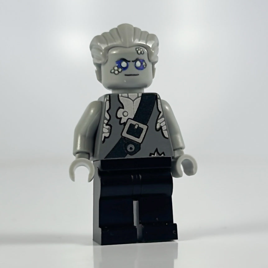 Finnegan LEGO minifigure with trademark disclaimer background