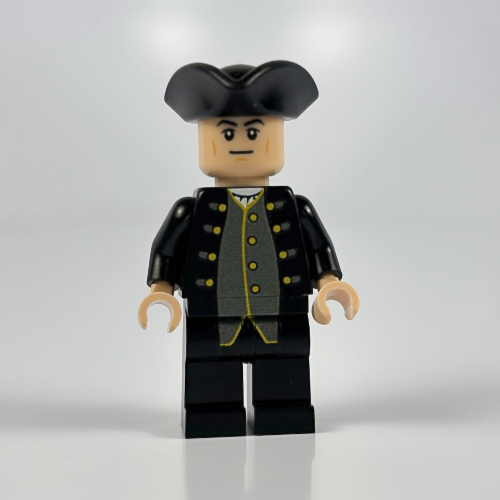 Mercer LEGO minifigure with basic brick and knobs on white background