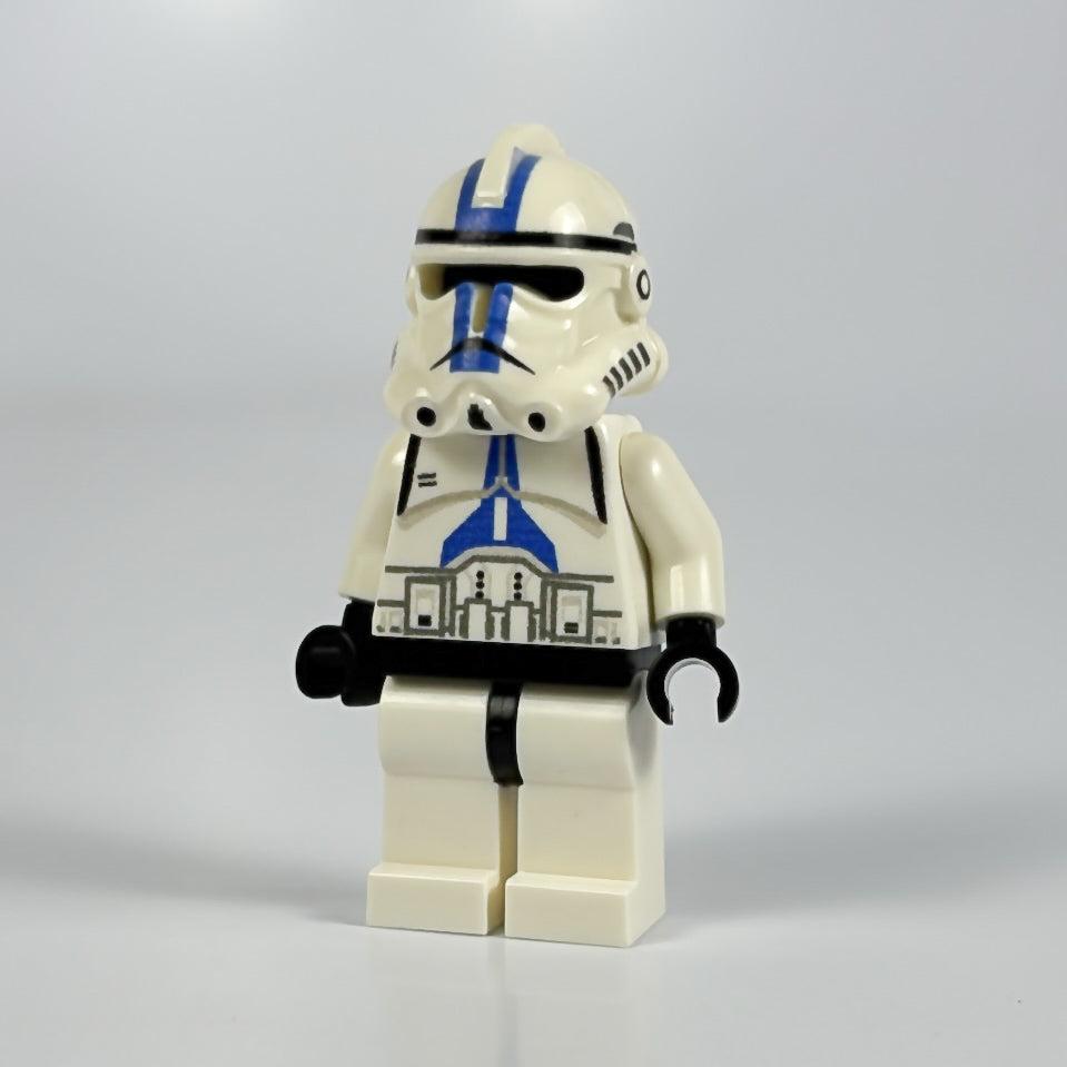LEGO Blue Infantry minifigure standing with weapons