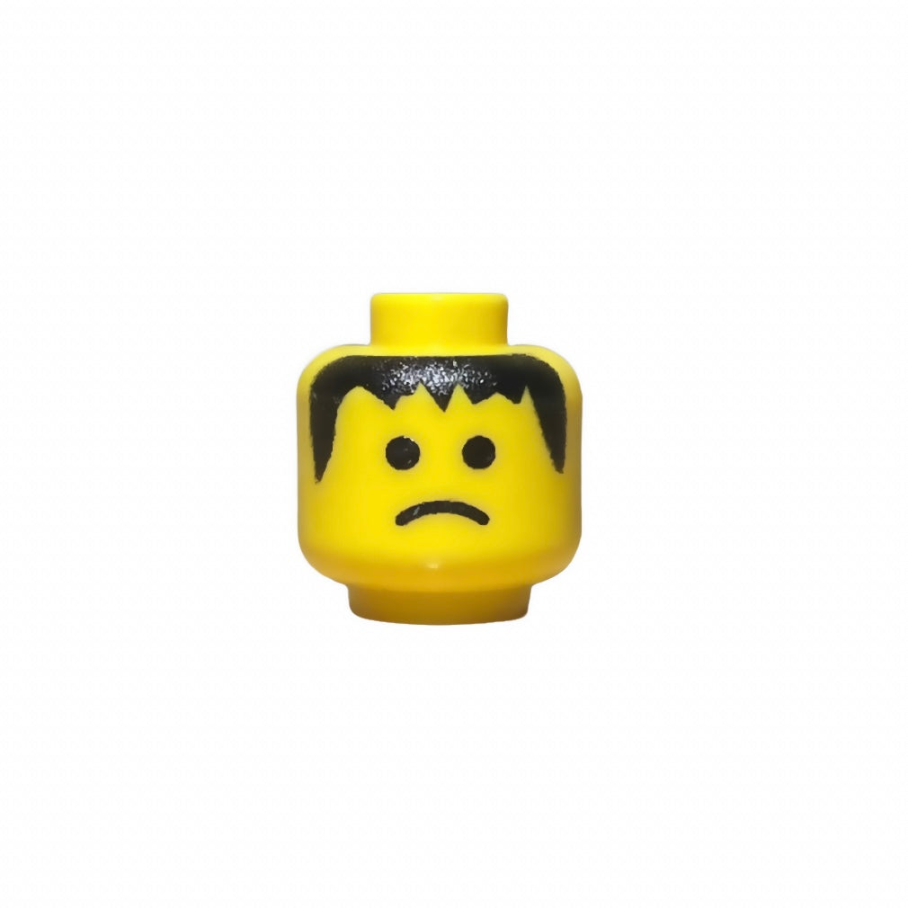 Bowl Cut Head (Black Hair) - FigFabLabs