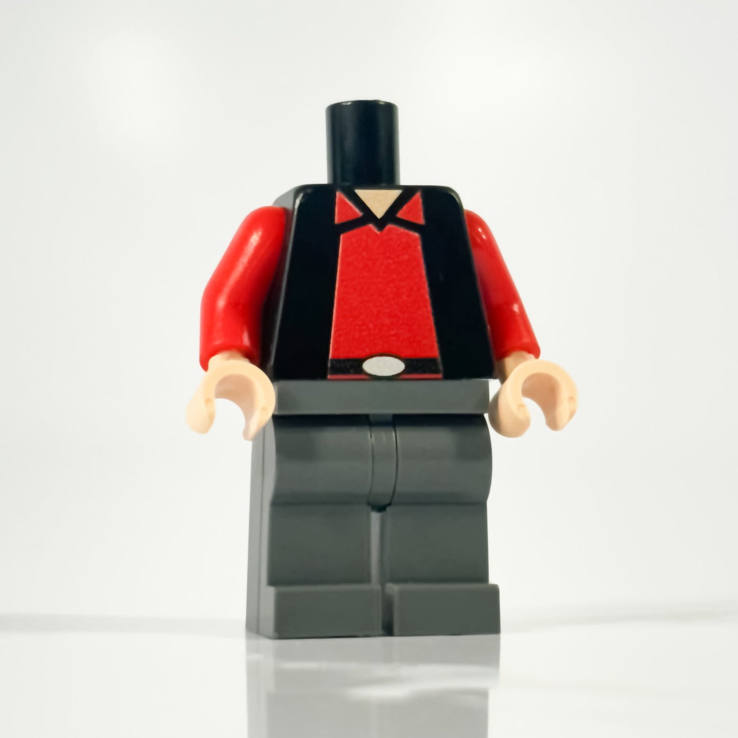 Classic Red Fleet LEGO minifigure torso and legs on white background