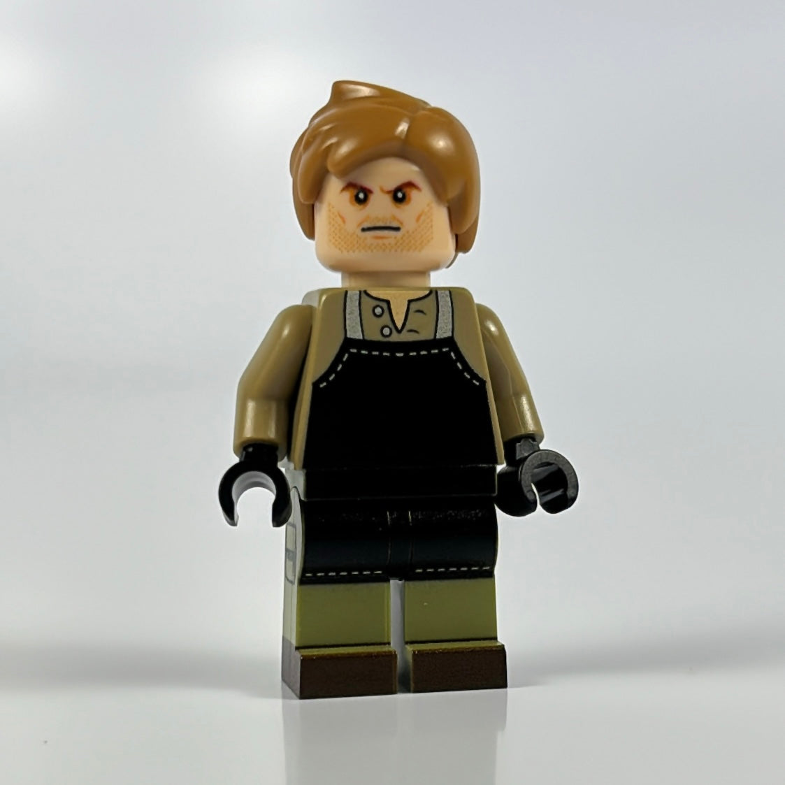 LEGO® Dex minifigure with basic brick and knobs against white background