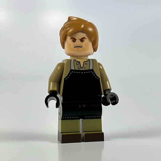 LEGO® Dex minifigure with basic brick and knobs against white background