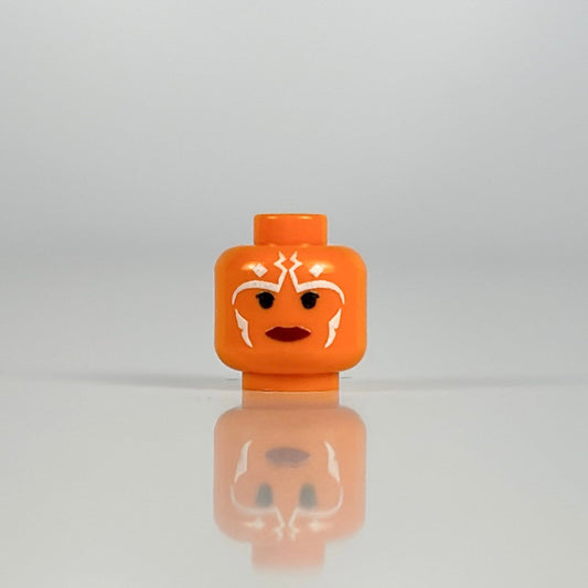 Classic Soka Head LEGO minifigure part isolated on white background