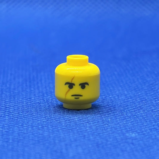 LEGO Fallen Son Head yellow minifigure part isolated on white background