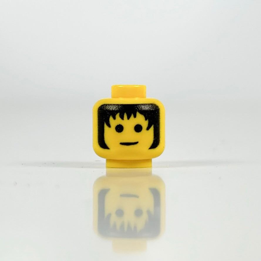 LEGO long hair minifigure head with detailed facial features