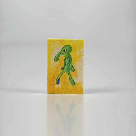 Bold & Brash abstract green figure artwork on yellow background