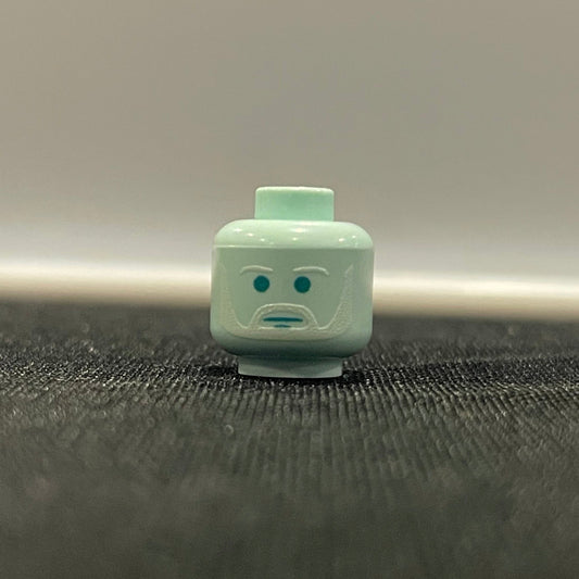 Classic Ghost Ben LEGO minifigure head with ghostly expression
