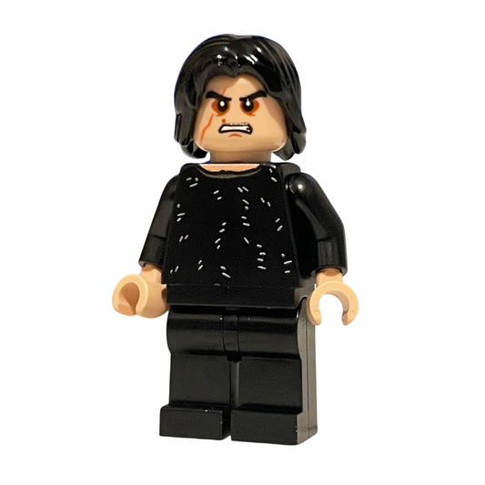 Dark Swolo LEGO minifigure with lightsaber on dark background