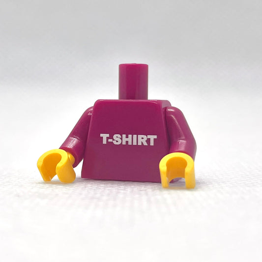 LEGO T Shirt Torso in Magenta color on minifigure body