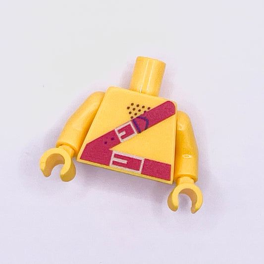 Classic Bill Bonesaw LEGO minifigure torso with red belt and yellow arms