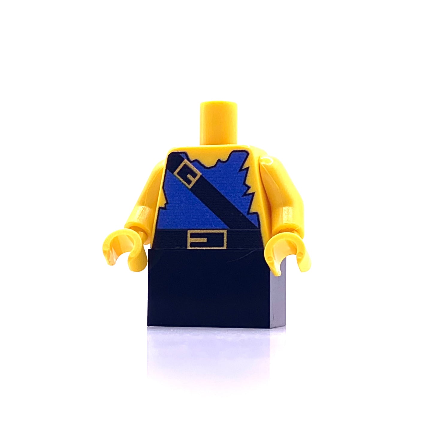 Classic Blue Swashbuckler Torso LEGO minifigure piece with yellow arms and detailed blue and black torso design