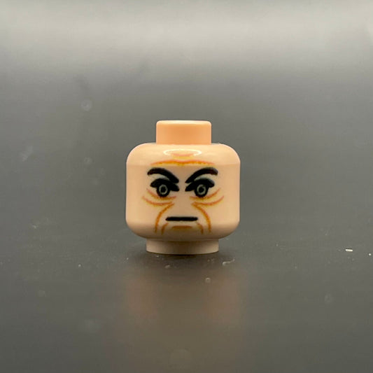 Classic Palp Head LEGO minifigure face piece with detailed angry expression
