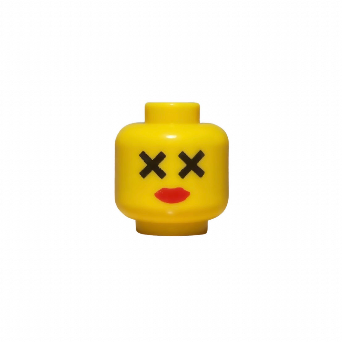 Female Dead Head LEGO minifigure head with X eyes and red lips
