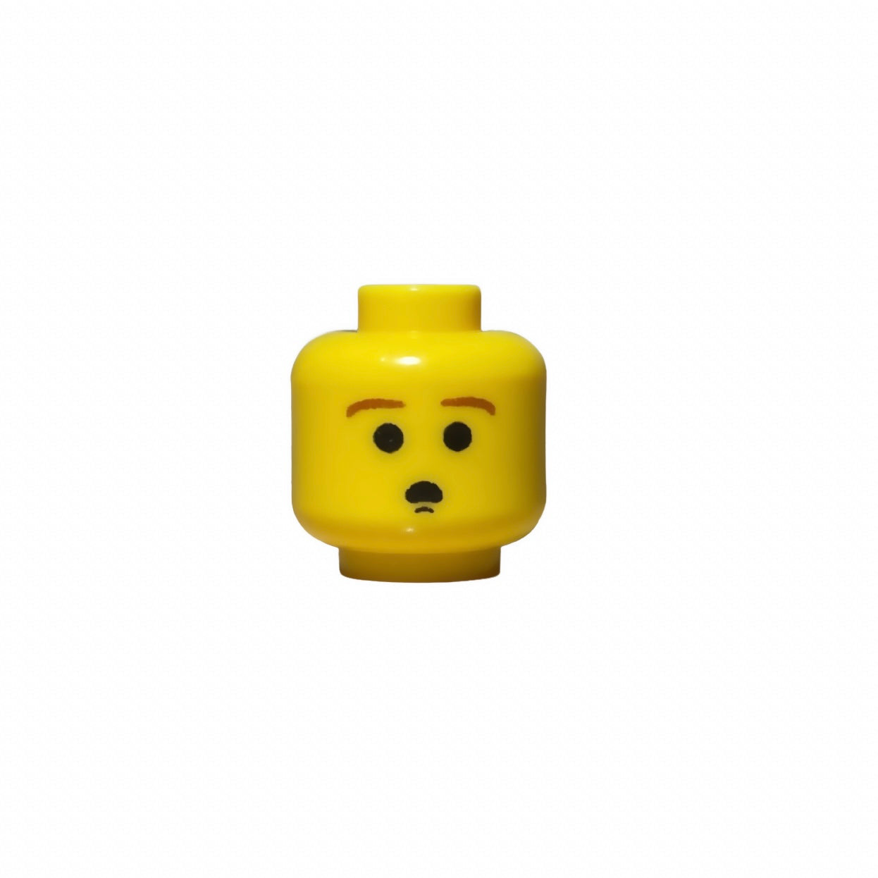 Shocked LEGO® yellow minifigure head with surprised expression