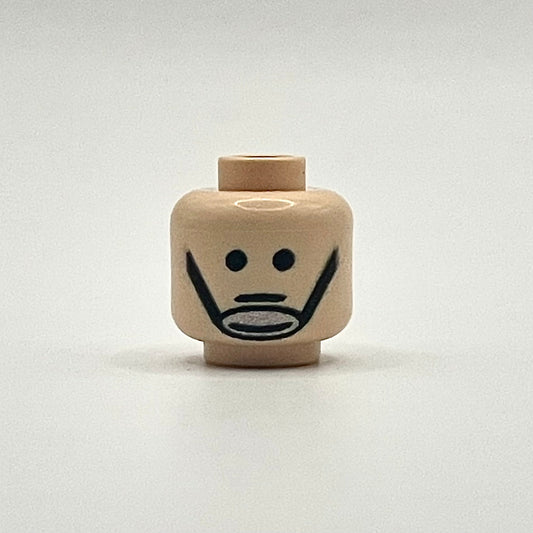 Classic Fleet Trooper Head LEGO minifigure piece with simple facial features and chinstrap design